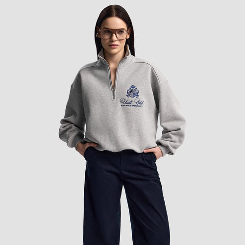 Damer Sommer Zip Sweater med broderi design af høj kvalitet og afslappet pasform Stilla
