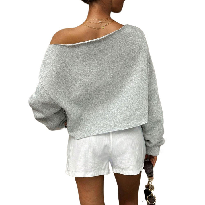 Kvindernes oversized sweatshirt med off-the-shoulder design og blød indvendig fleece Stilla