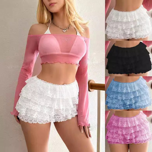 Dame Rynkeshorts med lagdelt spidser Stilla