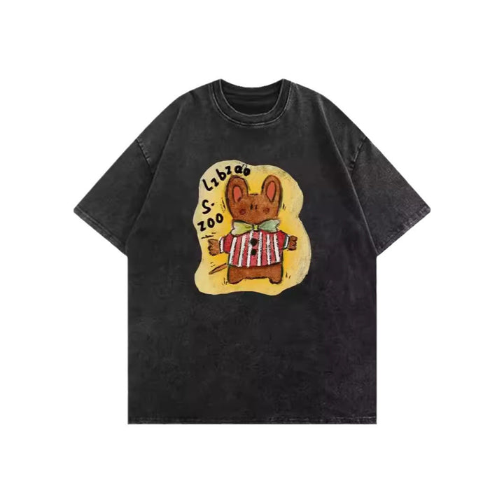 Dame T-shirt med legende dyredesign og unikt kunsttryk Stilla