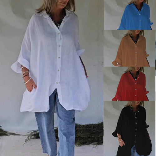 Dame oversized skjorte med knaplukning Stilla