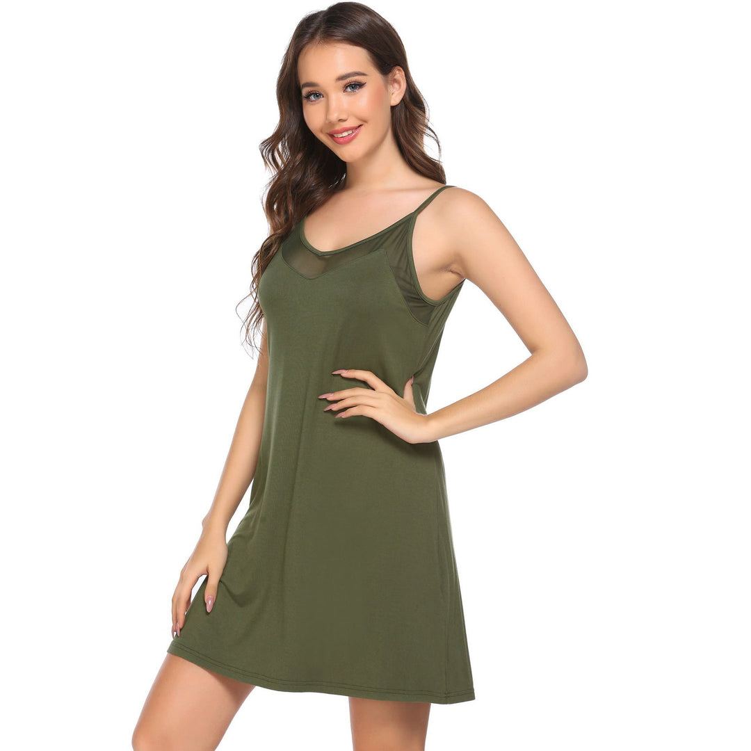 Stilla | Silky Mesh Splicing Camisole Nattkjole