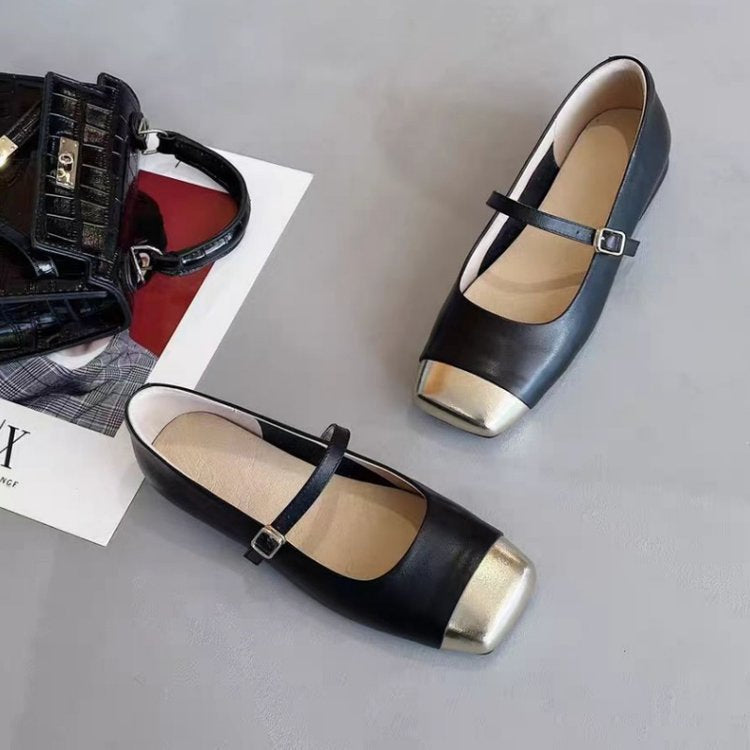 Dame elegante Ballerinas med moderigtige spænde lukning og stilfuldt glimmer element Stilla