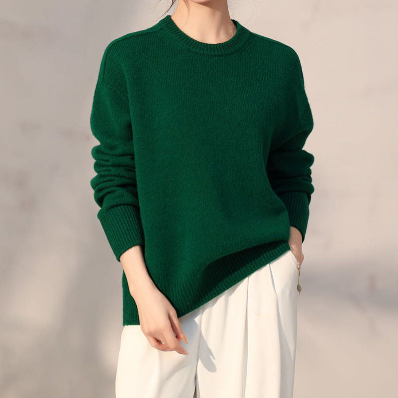 Femme Klassisk Strikpullover Stilla