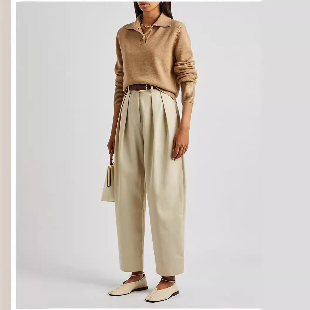 Kvindernes elegante og bredskårne højereserede bukser Stilla