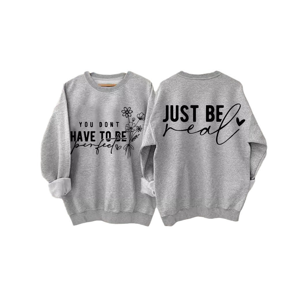 Kvinders afslappede sweater med inspirerende budskaber Stilla