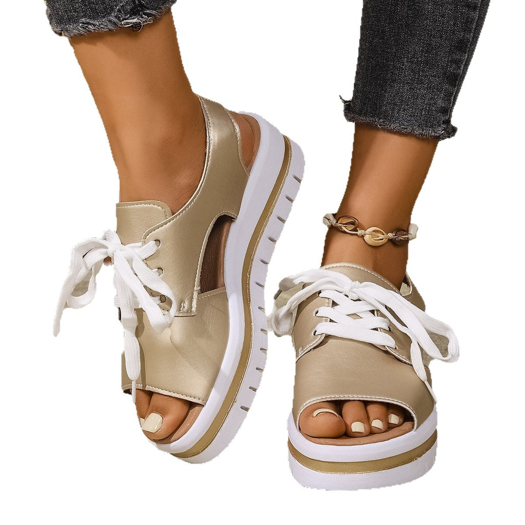 Dame plateau-sandaler med leopardmønster Stilla