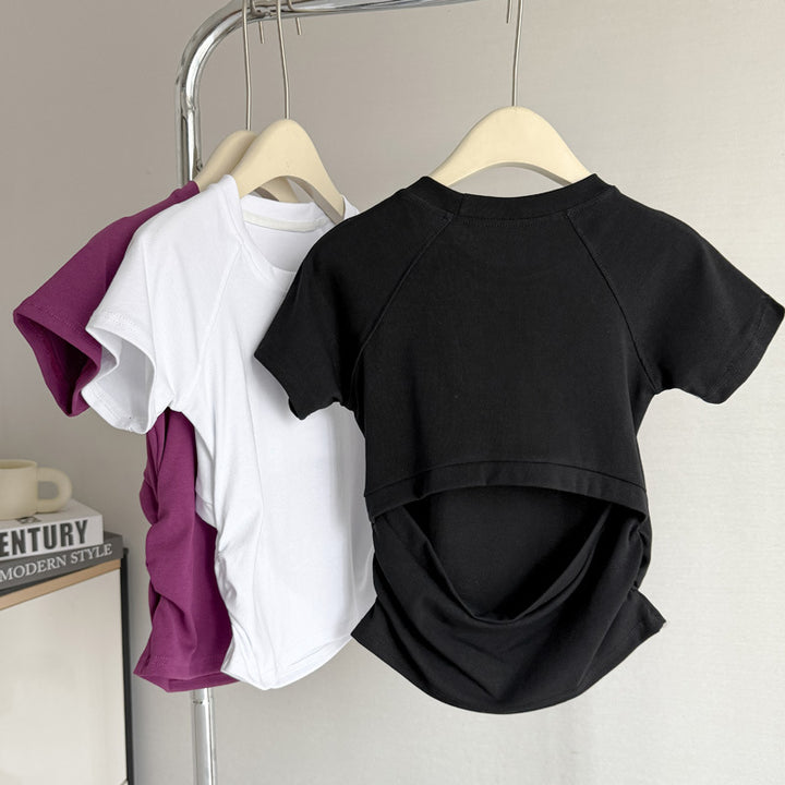 Femme Split-Back Fritid T-Shirt Stilla