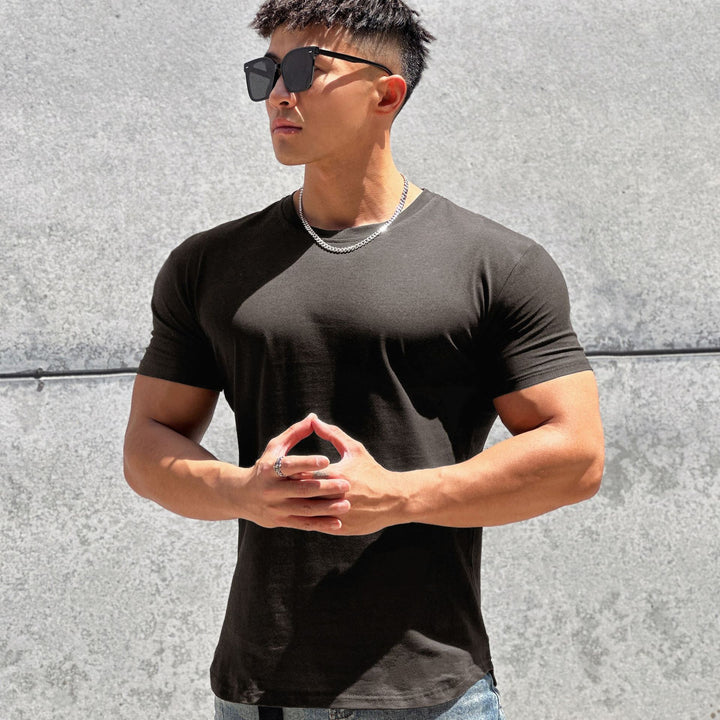 Herrer kortærmet-fit T-shirt med kropsnær pasform og åndbart materiale Stilla