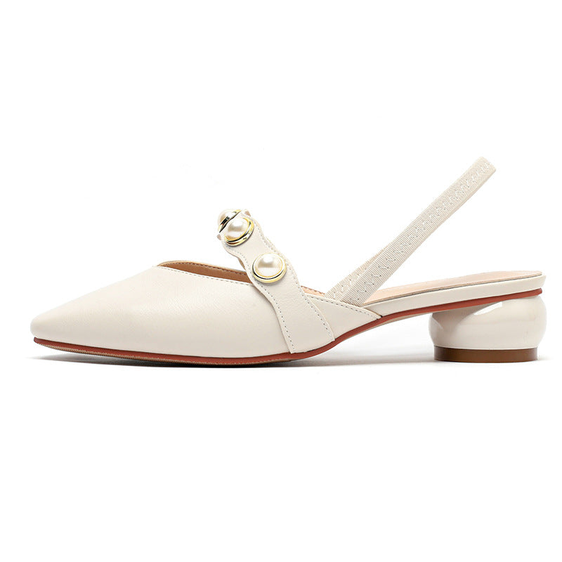 Dame elegante Slingback-hæle med perleaccent Stilla