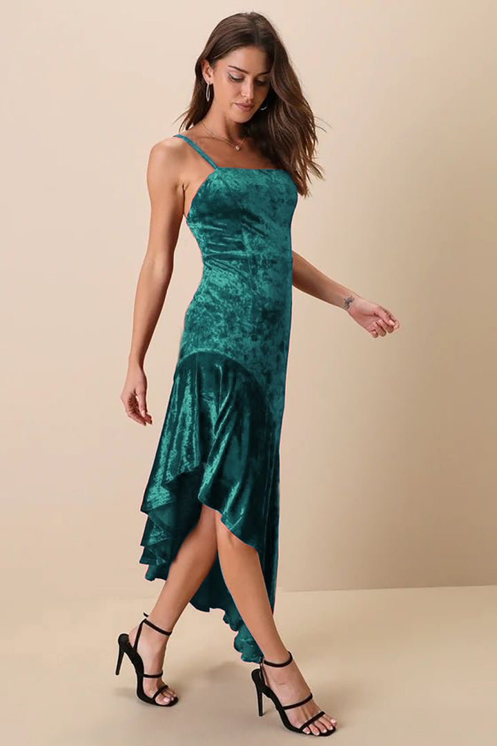 Dame Samt High-Low Maxikjole Stilla