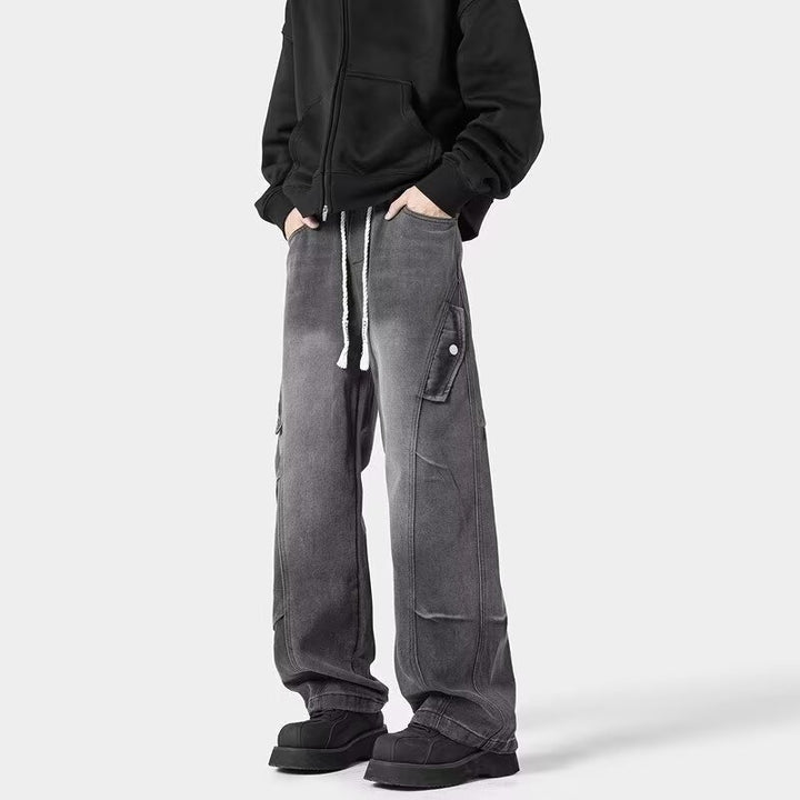 Herrer brede Cargo-jeans med funktionelle lommer og moderne design Stilla