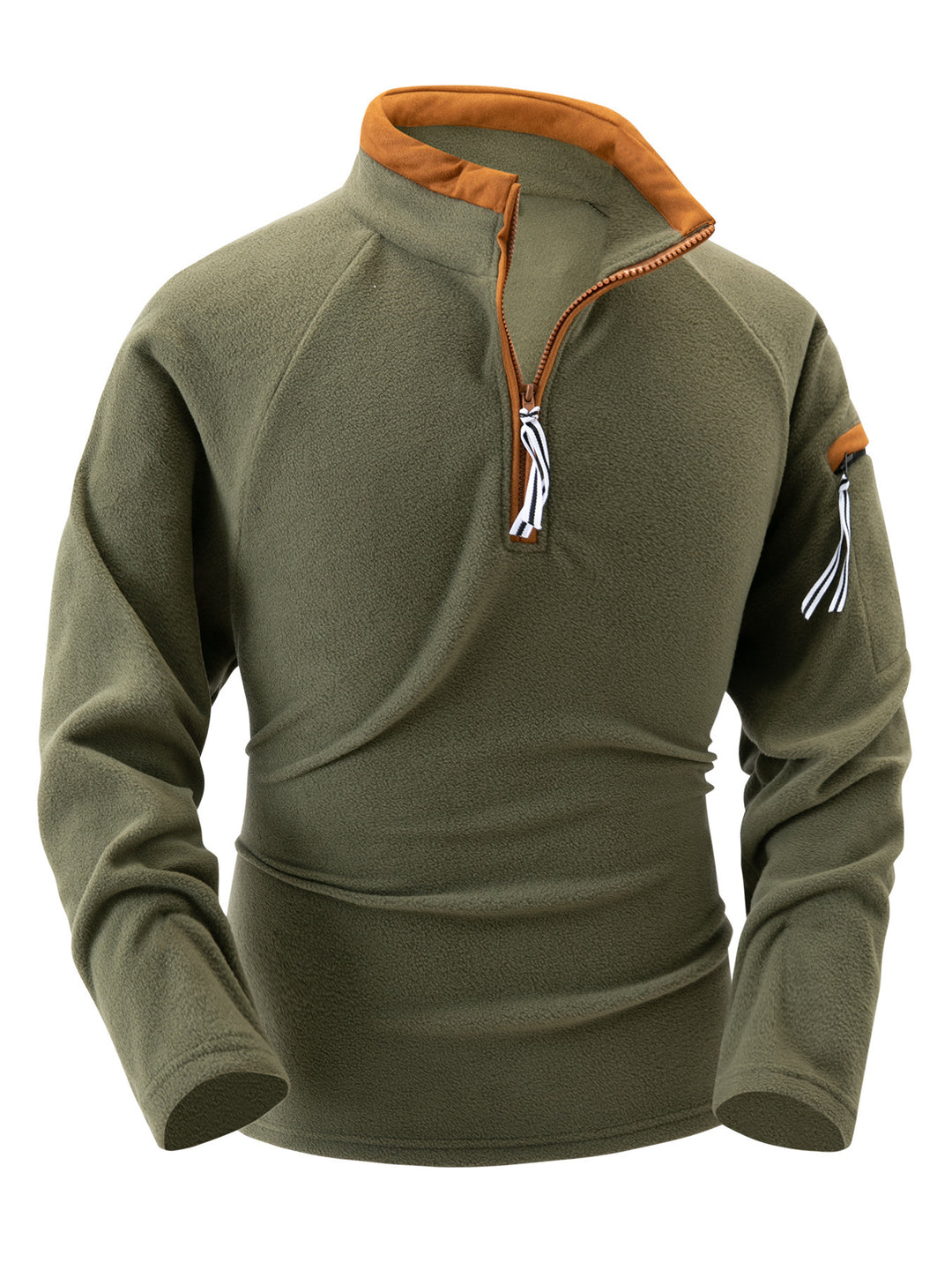 Herrer fleece-pullover med høj krave og lynlås Stilla