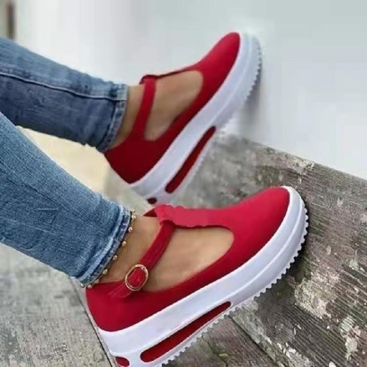 Dame Slip-On Platform-Sneakers med justerbar rem Stilla