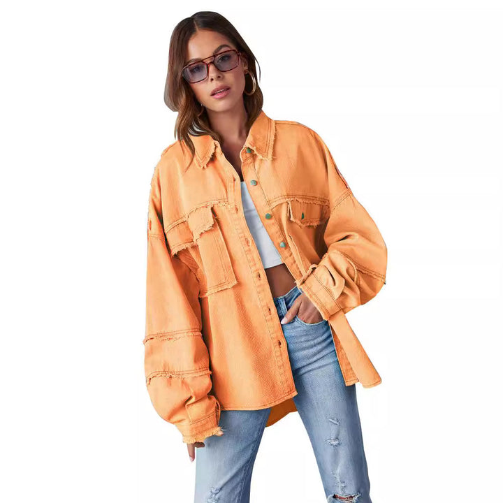 Femme Distressed Oversized Denim Jakke Stilla