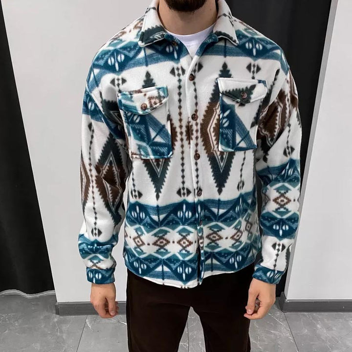 Herre alsidig fleece-jakke med ternet mønster Stilla
