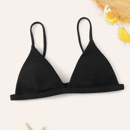 Dame Triangel-Bikini-top med justerbare stropper og elastisk underbånd Stilla