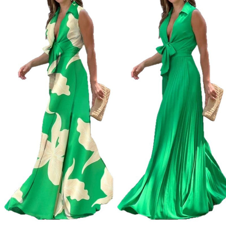 Dame Maxi Vokset Kjole med Blomsterdesign Stilla