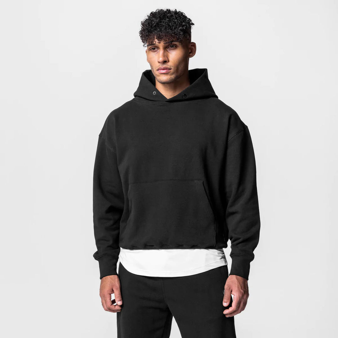 Herrer afslappet hoodie med kængurulomme Stilla