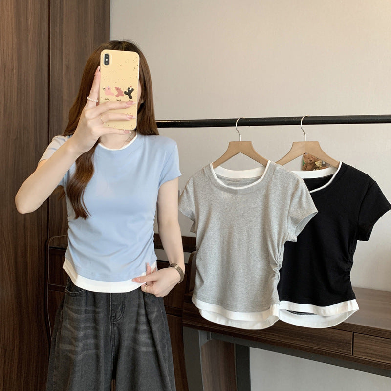 Femme Casual Lagdelte Look T-Shirt Stilla