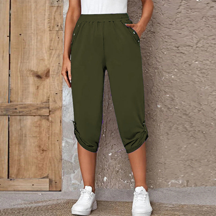 Dame Relaxed Fit Cropped Fritid Bukser Stilla