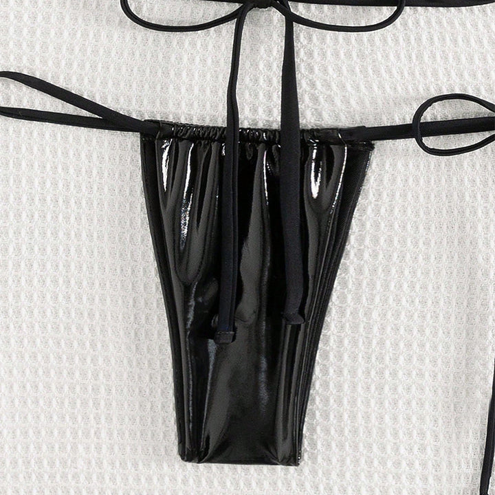 Dame triangel-bikini med justerbare kroge og raffineret snit Skovae