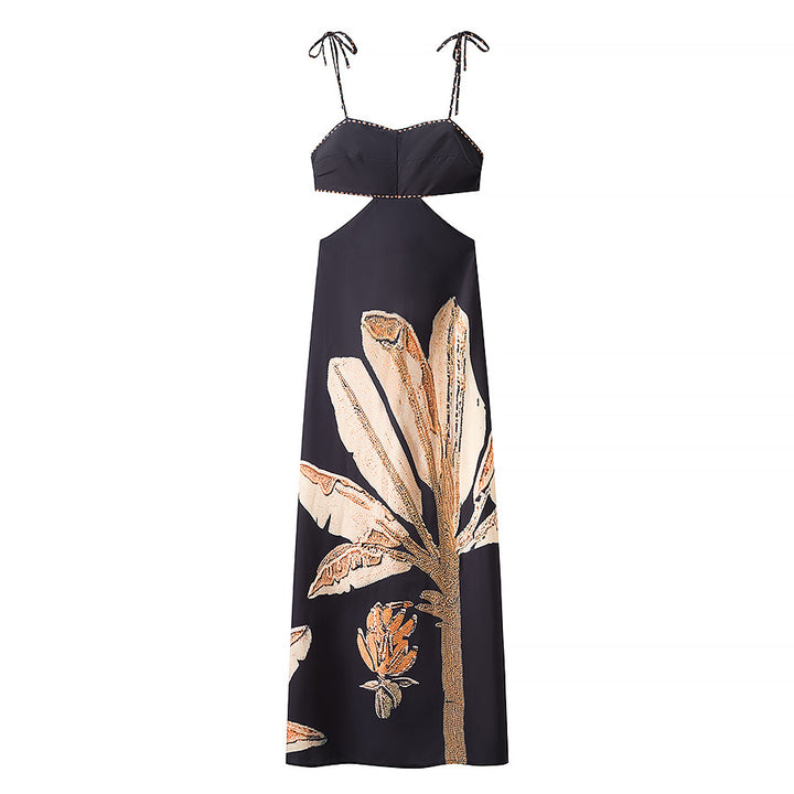Femme Cutout Floral Maxi Kjole Stilla