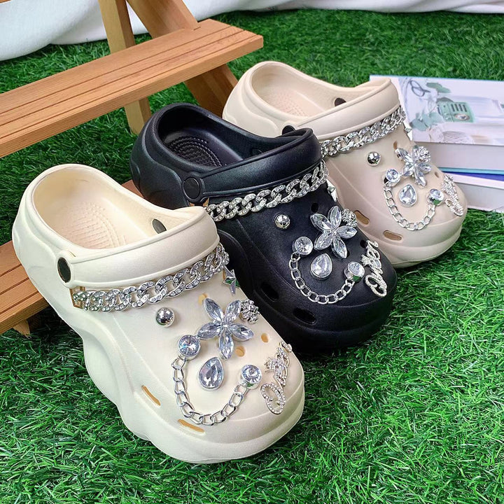 Dame mode clogs med glitrende smykker Stilla