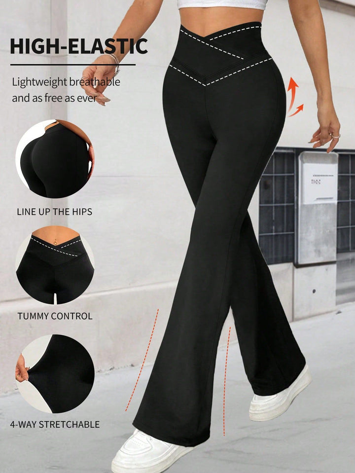 Dame Højtaljede Yoga-Leggings med Mavekontrol og 4-Vejs Stretch Skovae