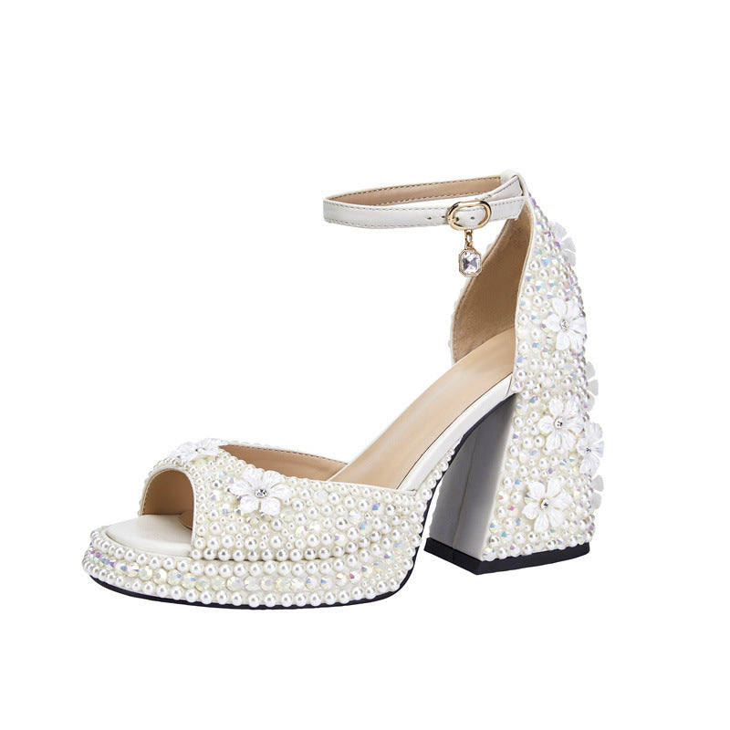 Femme Dekoreret Chunky Heel Sandaler med Flerfarvede Akcenter Stilla