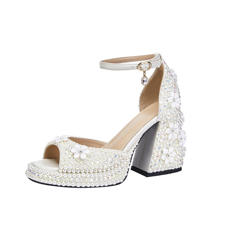 Femme Dekoreret Chunky Heel Sandaler med Flerfarvede Akcenter Stilla