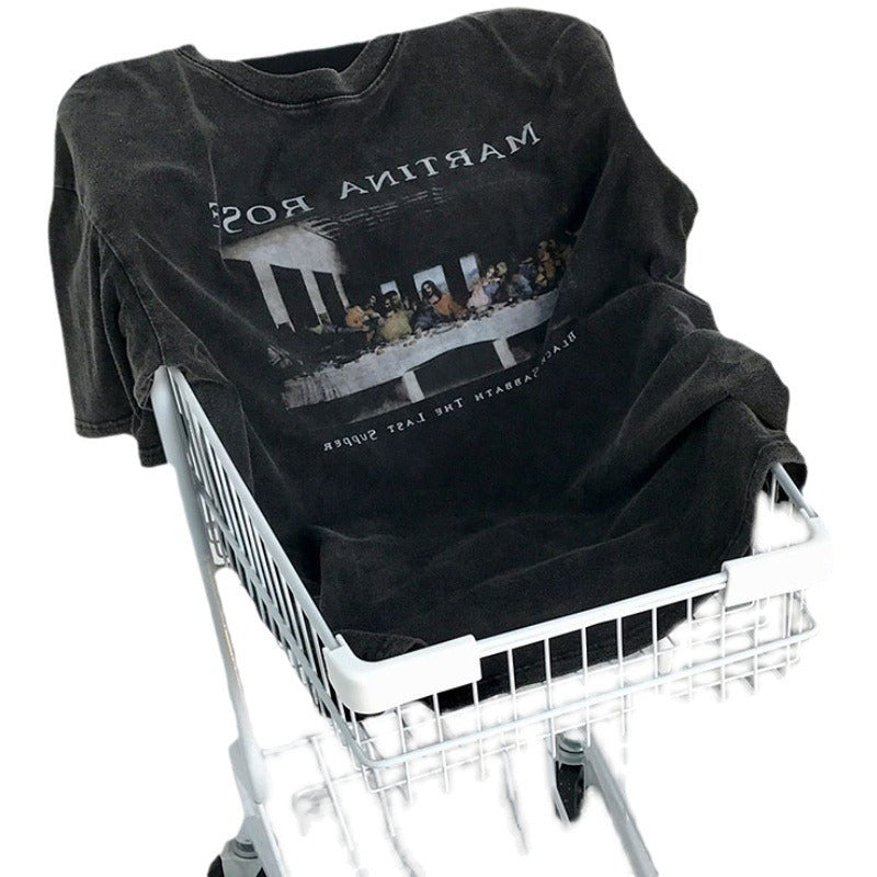 Dame T-shirt med kunstnerisk tryk og afslappet vintage-effekt Stilla