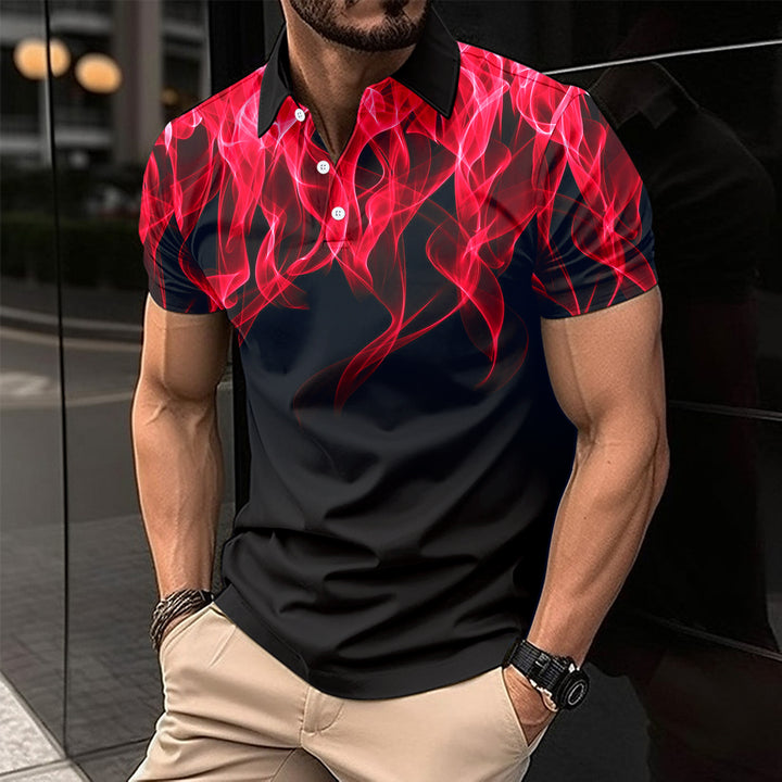 Herrer polo shirt med elegant røgdesign Stilla