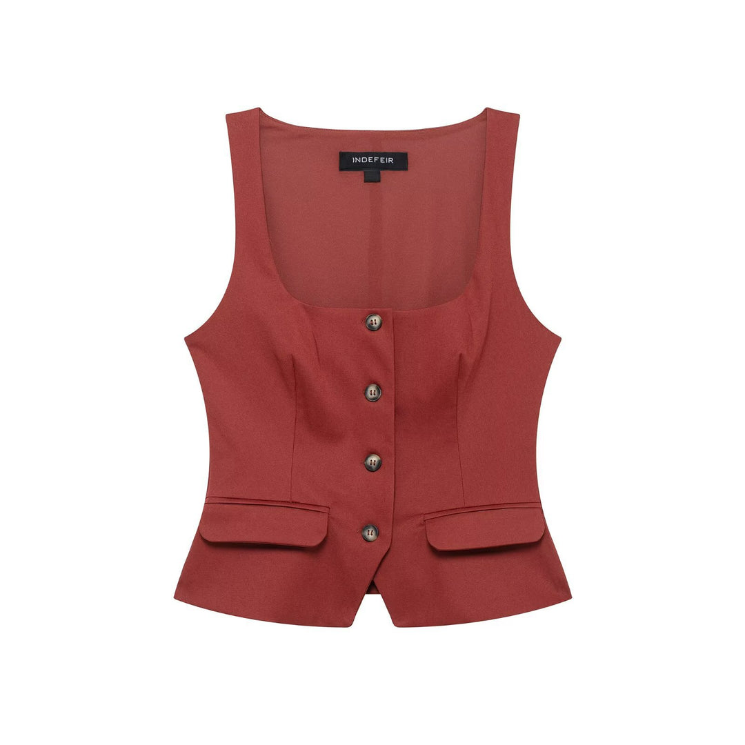 Femme Taljeret Frontknap-Bustier-Top Stilla
