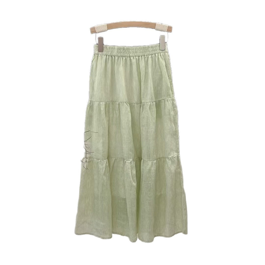 Dame lagdelt Midi-nederdel med elastisk linning Stilla