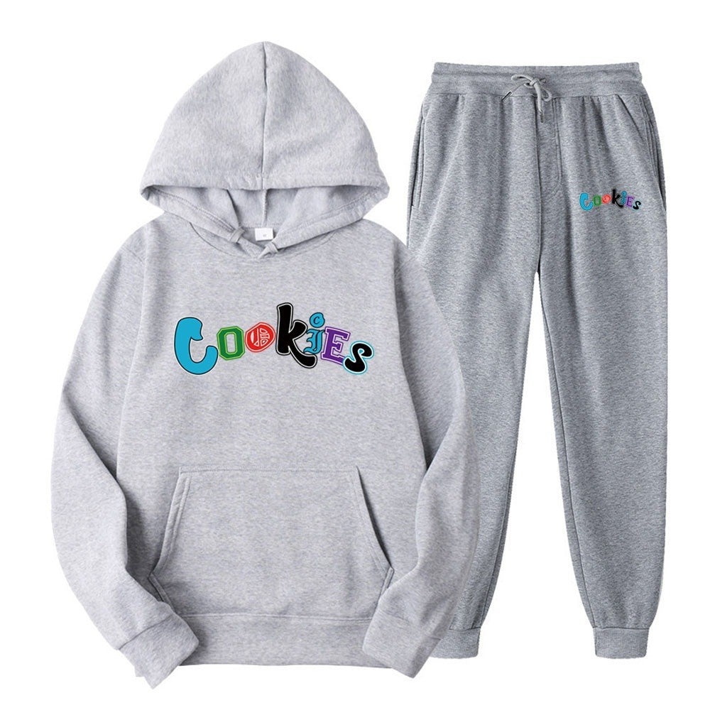 Women's Hoodie og Jogging Pants Sæt med Farverig Grafikprint Skovae