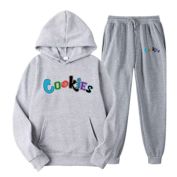 Women's Hoodie og Jogging Pants Sæt med Farverig Grafikprint Skovae