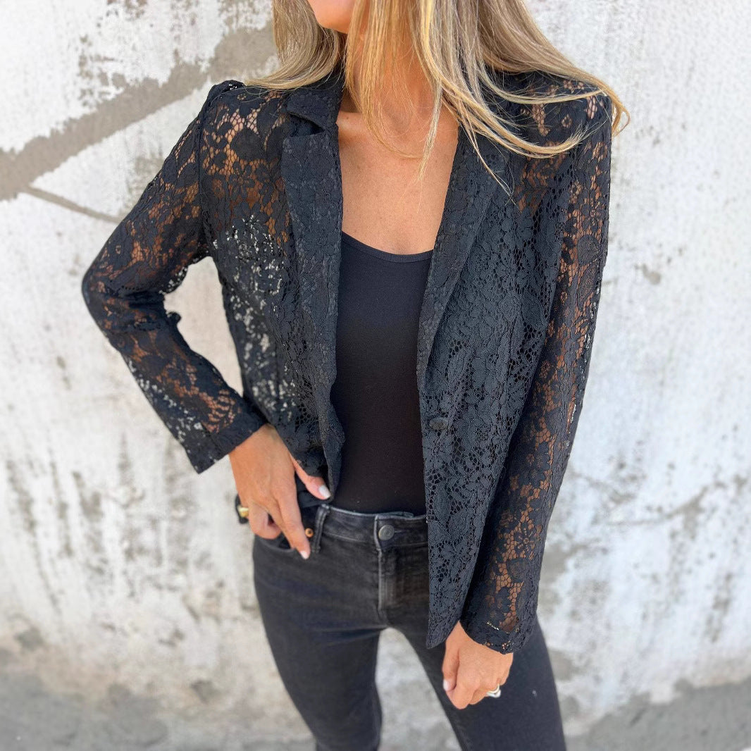 Dame elegant spids blazerjakke med struktureret design Stilla