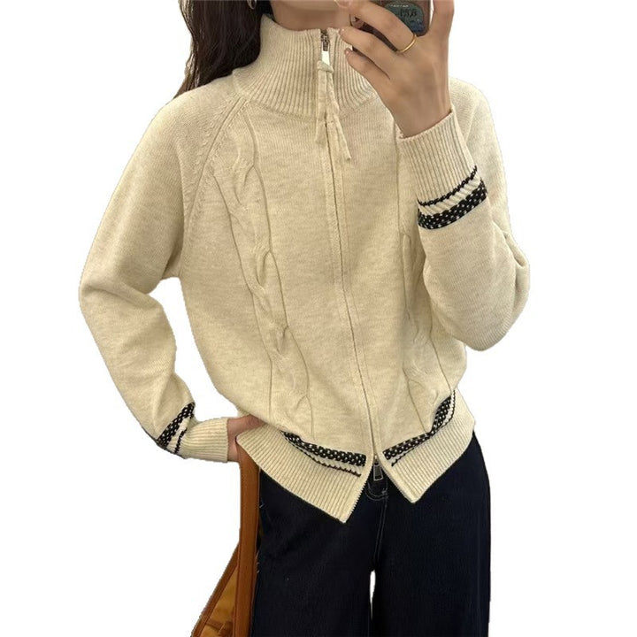 Kvinderne cardigan med elegant lynlås og tekstureret kabelmønster Stilla