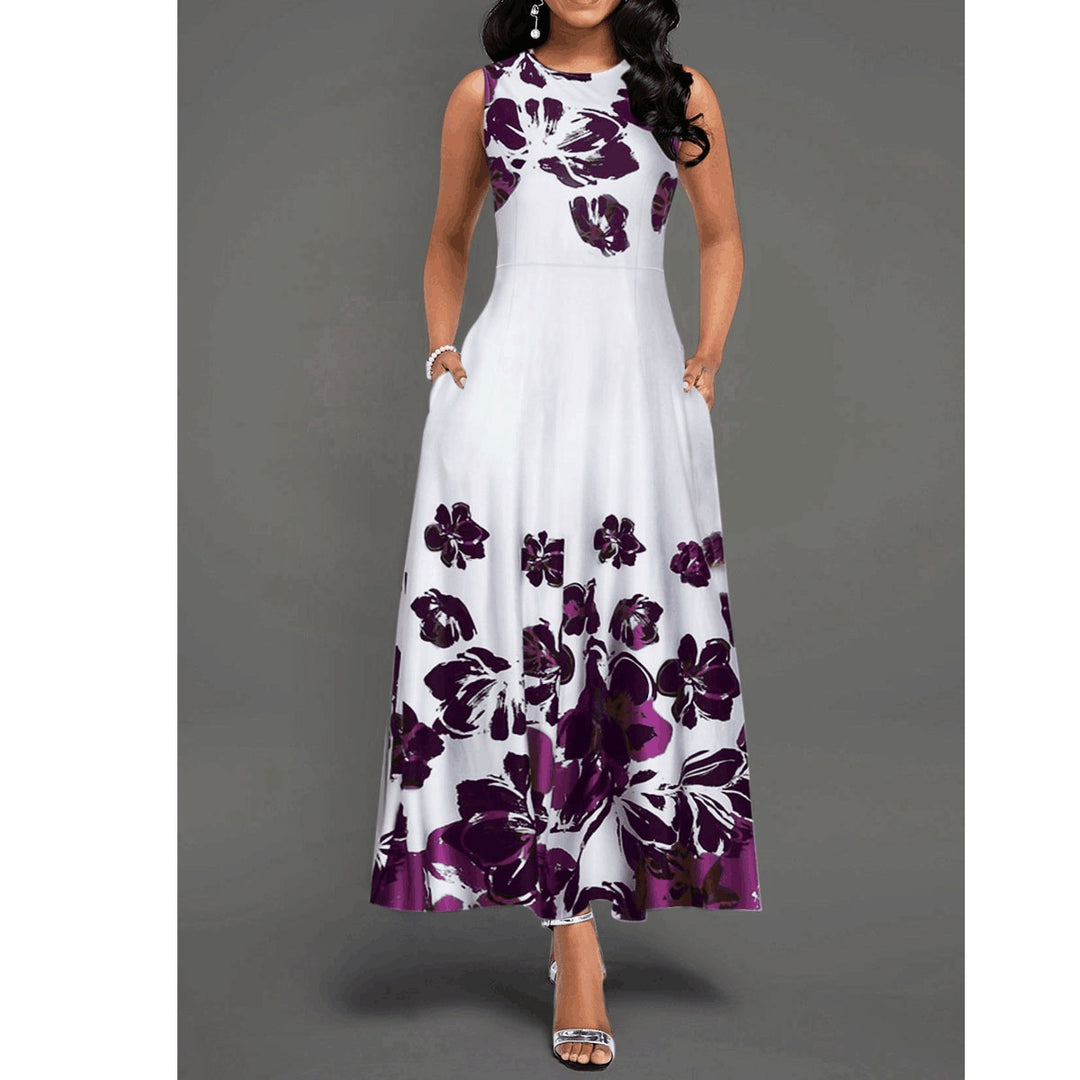 Dame Maxikjole med blomstret design Stilla