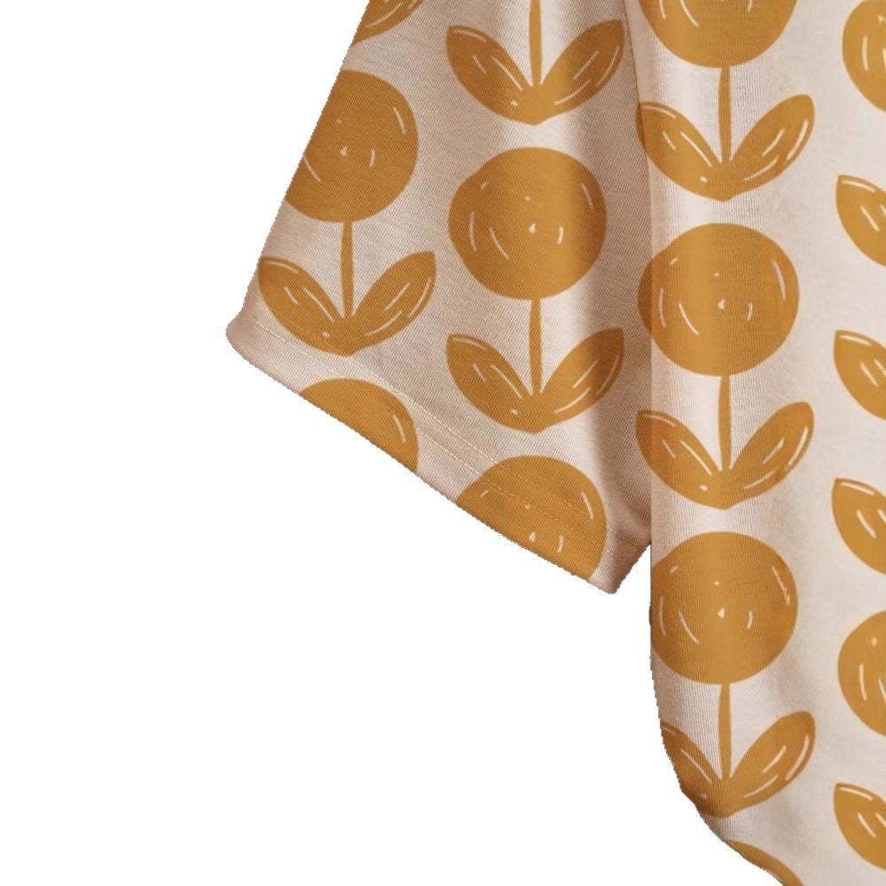 Dame T-shirt med blomstret print i trendy design Stilla