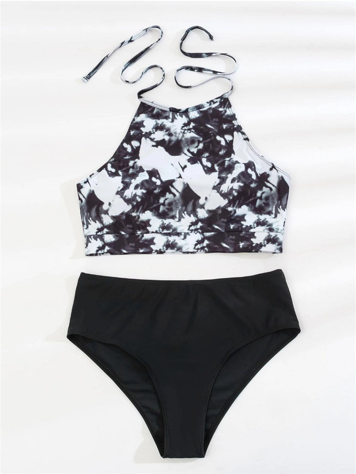 Dame bikini sæt med højtstående top og moderne buksdesign Skovae