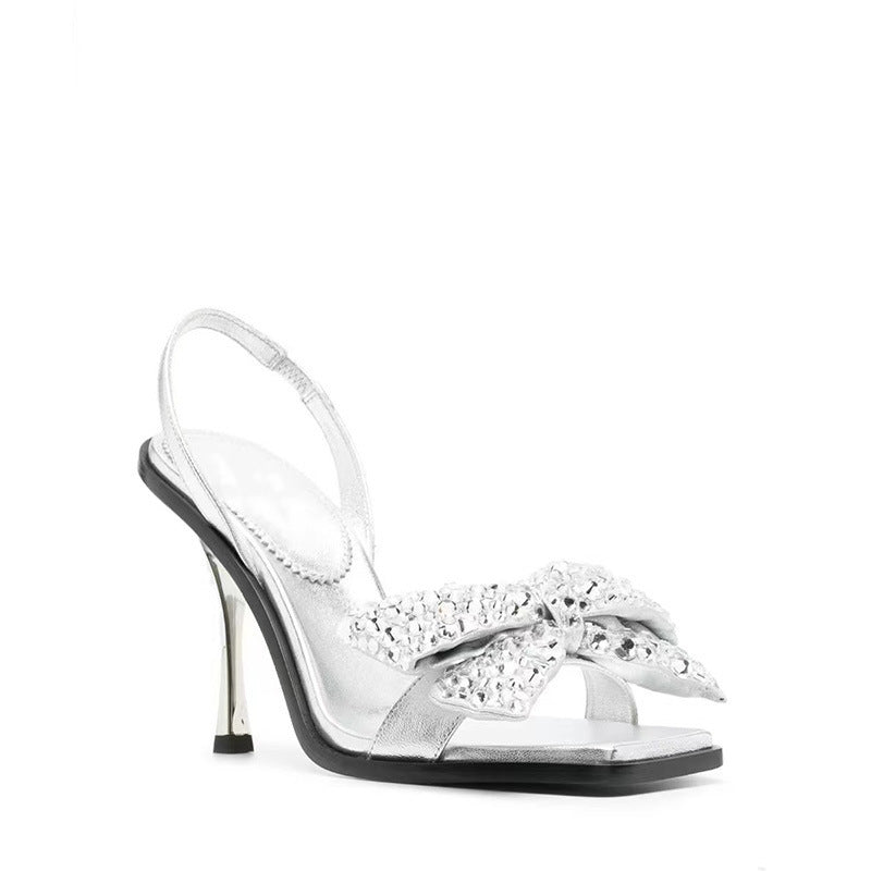 Femme Elegant Strass-udsmykkede Slingback-sandaler Stilla