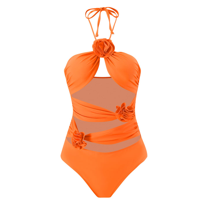 Dame One-Piece Swimsuit med raffinerede flæser og moderigtigt indpakningsdesign Skovae