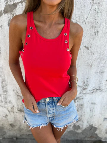 Dame stilfuld Tanktop med øsdetail Stilla