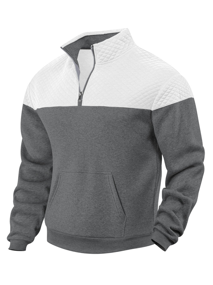 Herrer quilted pullover med praktiske lommer og innovativ lynlås Stilla