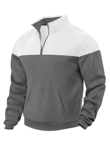 Herrer quilted pullover med praktiske lommer og innovativ lynlås Stilla