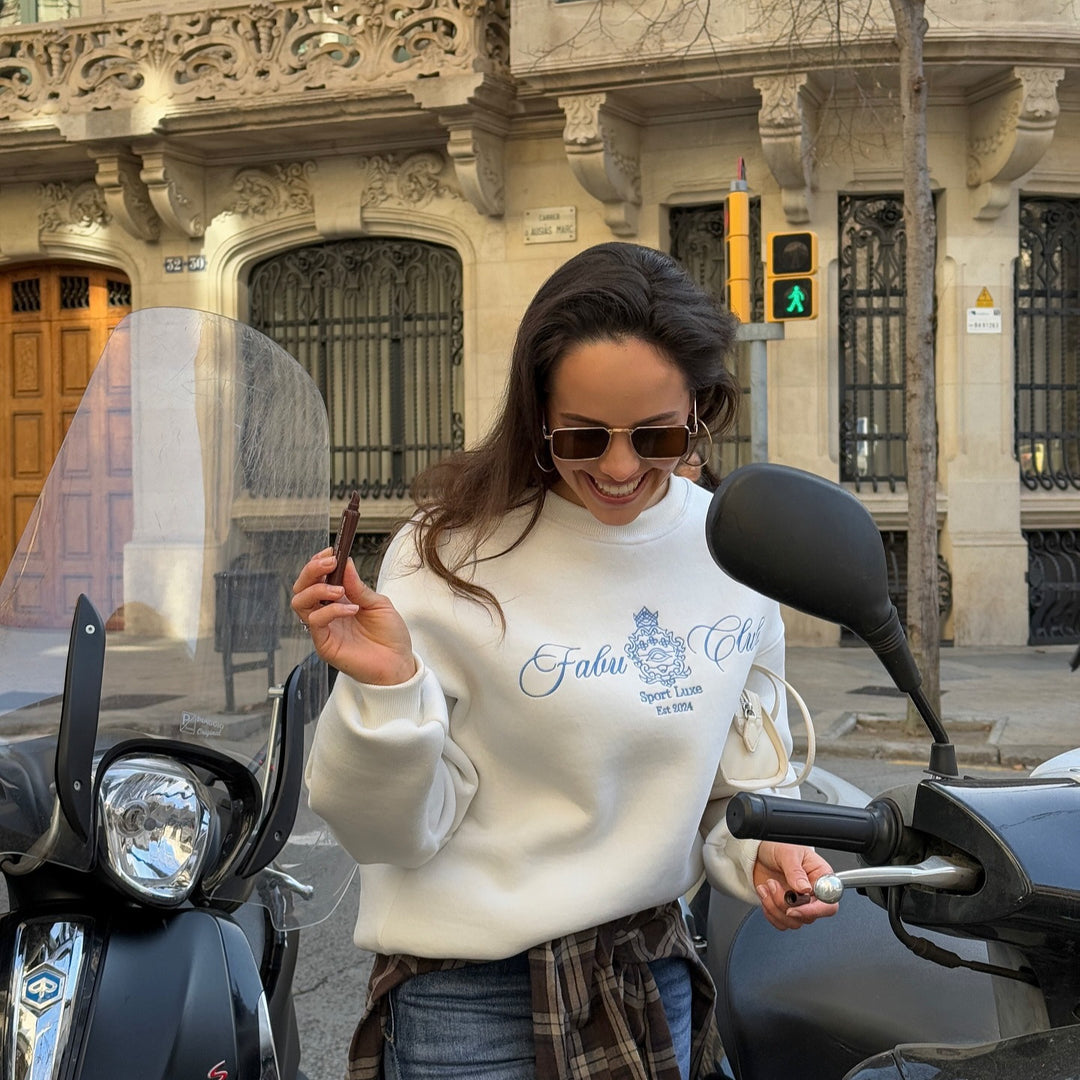 Dame sweatshirt i sporty luksusdesign med stilfuldt logo Stilla