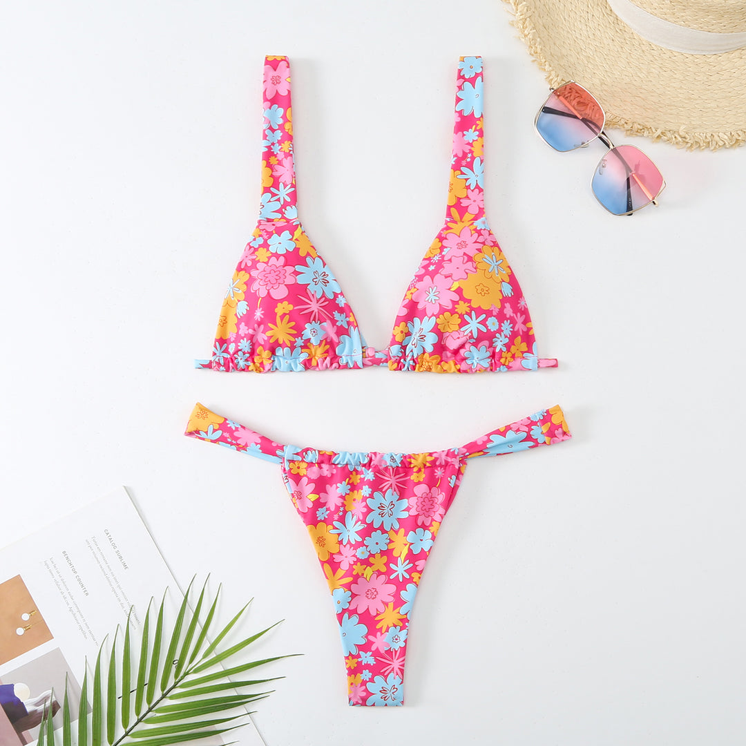 Dame Triangle Halter Bikini Sæt Stilla