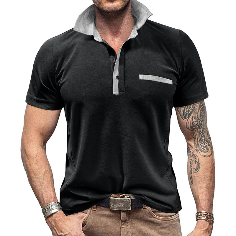 Herrer polo-shirt med moderne krave og alsidige detaljer Stilla